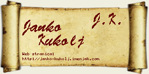 Janko Kukolj vizit kartica